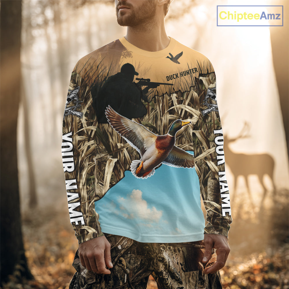 Duck Hunting Camo Shirt For Duck Hunters, Best Hoodie Hunting Gifts NHT373