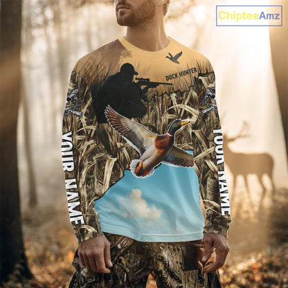 Duck Hunting Camo Shirt For Duck Hunters, Best Hoodie Hunting Gifts NHT373
