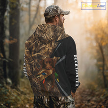 Load image into Gallery viewer, Duck Hunting Camo Winter with Black Lab 3D All Over Printed Shirt, Perfect Gift for Waterfowl Hunters NHT250