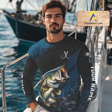 Load image into Gallery viewer, Custom Largemouth Bass Fishing Jersey Personalized Long Sleeve Shirt For Men 