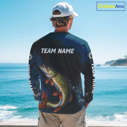Custom Northern Pike Fishing Jersey Personalized Long Sleeve Shirt For Men NHT1110