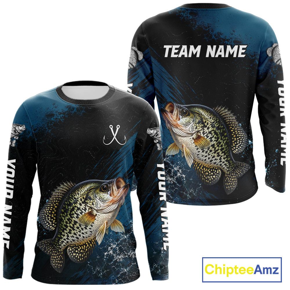 Custom Crappie Fishing Jersey Personalized Long Sleeve Shirt For Men 