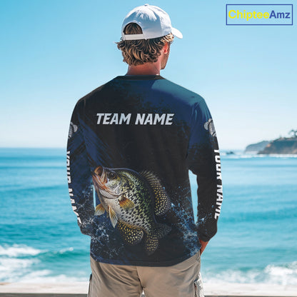 Custom Crappie Fishing Jersey Personalized Long Sleeve Shirt For Men 