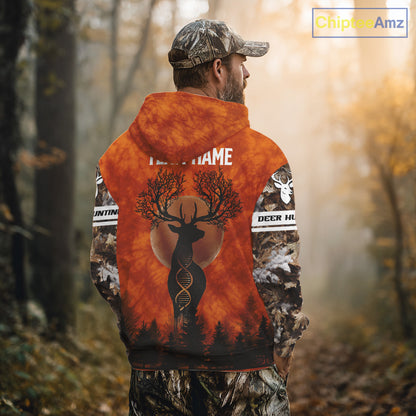 Deer Hunting Season Shirt DNA Tree Design Camo Big Game Hunting Gift, Hunting Clothes For Men NHT45