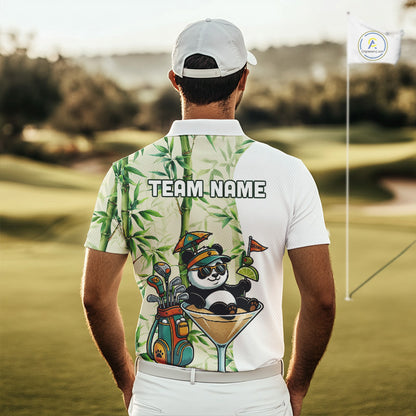 Funny Tropical Bamboo Panda Bear Apparel, Custom Name Performance Golf Jersey For Men NHT958