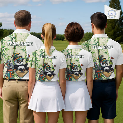 Funny Tropical Bamboo Panda Bear Apparel, Custom Name Performance Golf Jersey For Womens NHT958