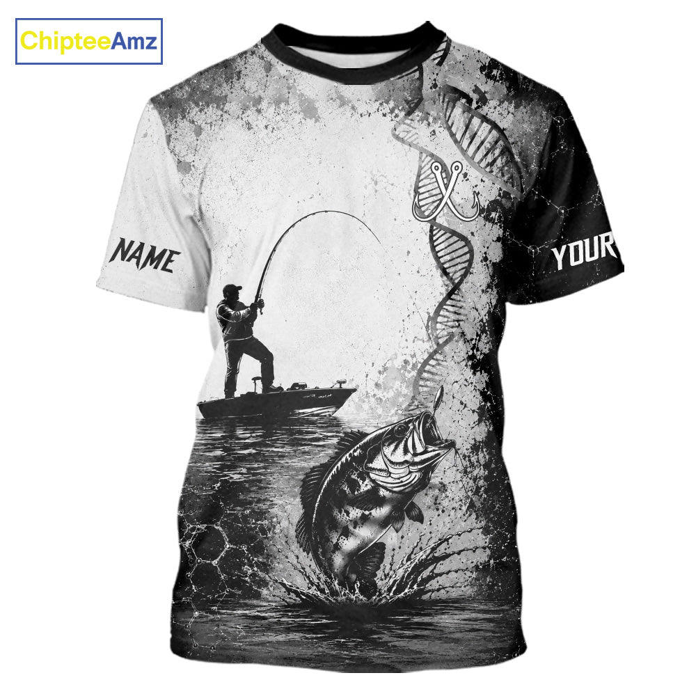 Bass Fishing T - Shirt Fisherman DNA Performance Apparel 