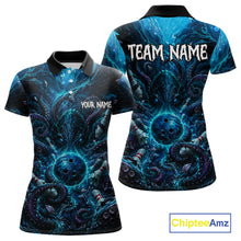 Load image into Gallery viewer, Custom Blue Kraken Bowling Jersey for Women | Personalized Team Polo &amp; 1/4 Zip