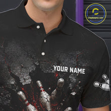 Load image into Gallery viewer, Cracked Wall Bowling Jersey For Men Bowling Team Shirts Bowling League Polo &amp; 1/4 Zip NHT1150