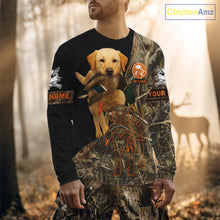 Load image into Gallery viewer, Yellow Lab Hunting Dog Customized Name All Over Print Shirts For Hunters, Duck Hunting Shirt NHT276