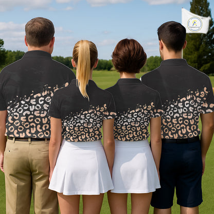 Custom Name Leopard Print Polo Shirt – Stylish Animal Print Golf Polo For Men NHT855