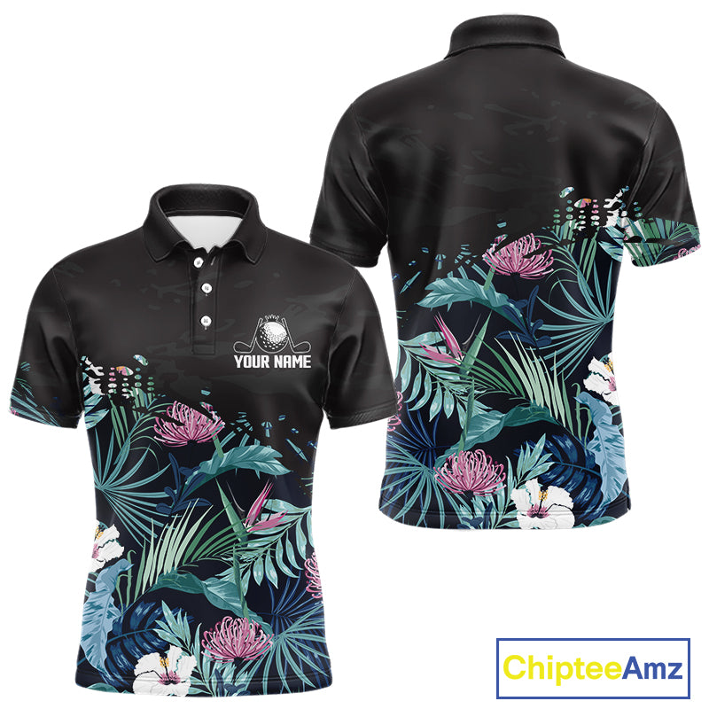 Custom Name Tropical Print Polo Shirt – Stylish Animal Print Golf Polo For Men NHT856