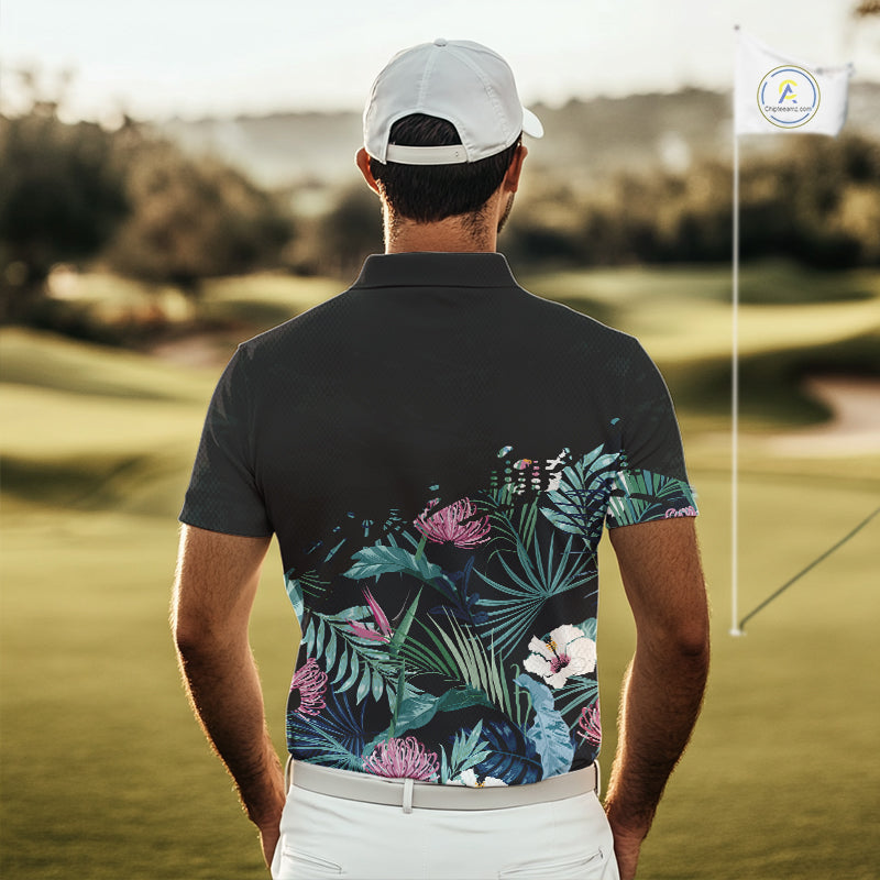 Custom Name Tropical Print Polo Shirt – Stylish Animal Print Golf Polo For Men NHT856