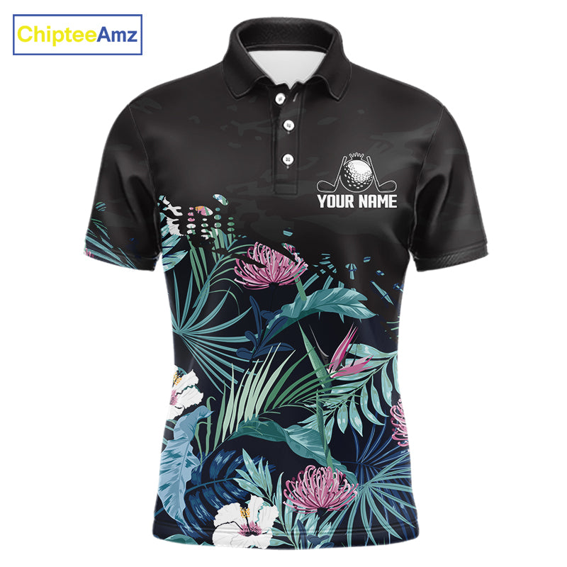 Custom Name Tropical Print Polo Shirt – Stylish Animal Print Golf Polo For Men NHT856