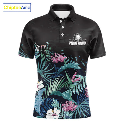 Custom Name Tropical Print Polo Shirt – Stylish Animal Print Golf Polo For Men NHT856