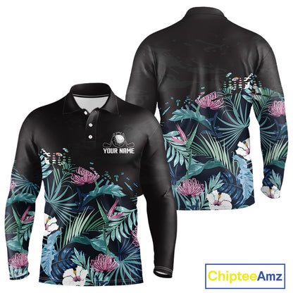 Custom Name Tropical Print Polo Shirt – Stylish Animal Print Golf Polo For Men NHT856