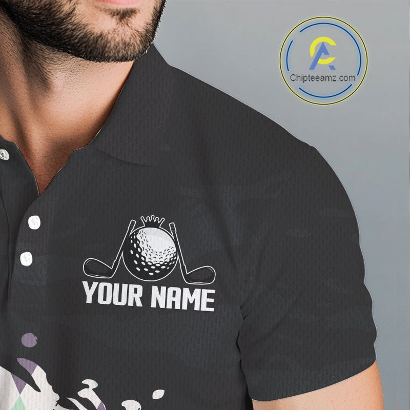 Custom Name Argyle Pattern Print Polo Shirt – Stylish Animal Print Golf Polo For Men NHT857