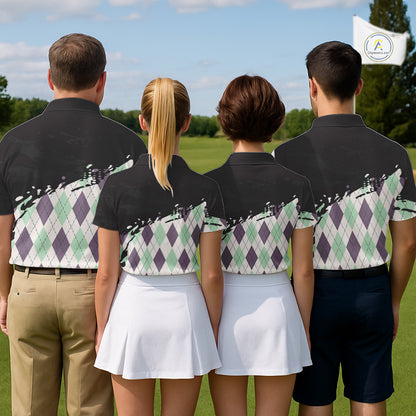 Custom Name Argyle Pattern Print Polo Shirt – Stylish Animal Print Golf Polo For Men NHT857