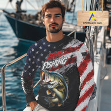Load image into Gallery viewer, American Flag Bass Fishing Shirt For Men, Personalized Largemouth Bass Fishing Apparel