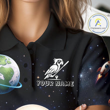 Load image into Gallery viewer, Personalized Astronaut Parrot Womens Golf Polo Shirt – Cute Space Bird Golf Shirt, Custom Team Name NHT1187