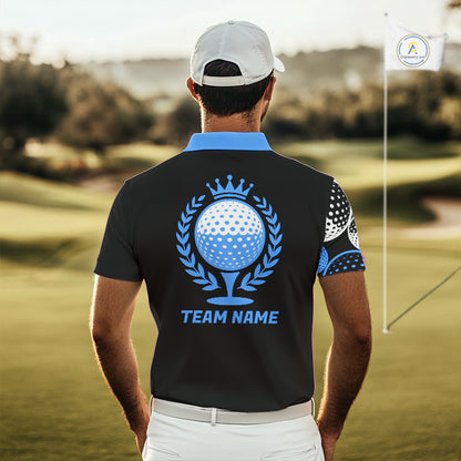 Golf Balls Blue Pattern Mens Golf Polo Shirts Custom Golf Apparel For Familly Team Shirt NHT707