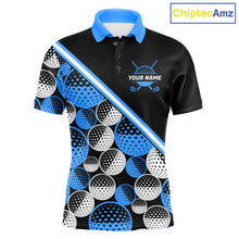 Load image into Gallery viewer, Golf Balls Blue Pattern Mens Golf Polo Shirts Custom Golf Apparel For Familly Team Shirt NHT707