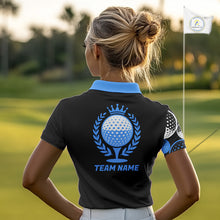 Load image into Gallery viewer, Golf Balls Blue Pattern Womens Golf Polo Shirts Custom Golf Apparel For Familly Team Shirt NHT707