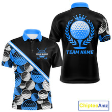 Load image into Gallery viewer, Golf Balls Blue Pattern Mens Golf Polo Shirts Custom Golf Apparel For Familly Team Shirt NHT707