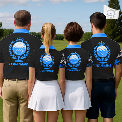 Golf Balls Blue Pattern Mens Golf Polo Shirts Custom Golf Apparel For Familly Team Shirt NHT707
