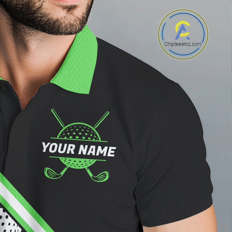 Golf Balls Green Pattern Mens Golf Polo Shirts Custom Golf Apparel For Familly Team Shirt NHT709