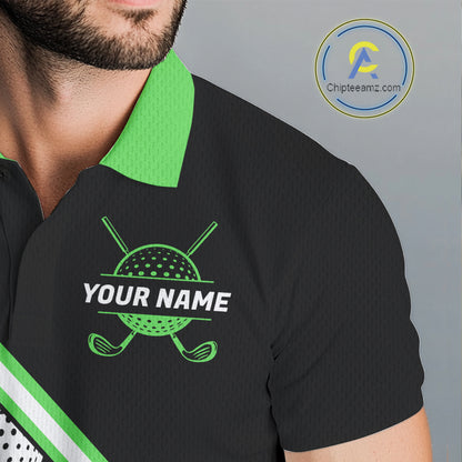 Golf Balls Green Pattern Mens Golf Polo Shirts Custom Golf Apparel For Familly Team Shirt NHT709