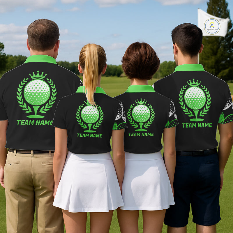 Golf Balls Green Pattern Mens Golf Polo Shirts Custom Golf Apparel For Familly Team Shirt NHT709