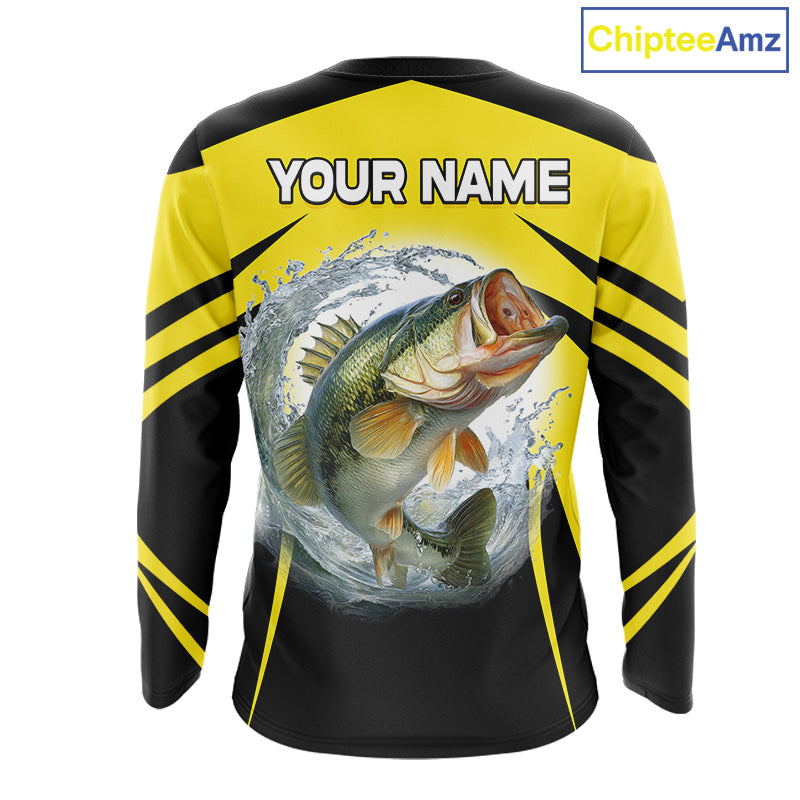 Largemouth Bass Fishing Shirts Long Sleeve Sport With Personalized Name NHT397
