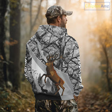 Load image into Gallery viewer, Red Deer Hunting Camo Gray Custom Name 3D All Over Print Shirt, Deer Hunting Shirt NHT211