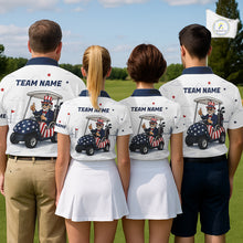 Load image into Gallery viewer, Custom Patriotic Mens Golf Polo Shirt – American Eagle Golf Team Polo With Personalized Name NHT1065