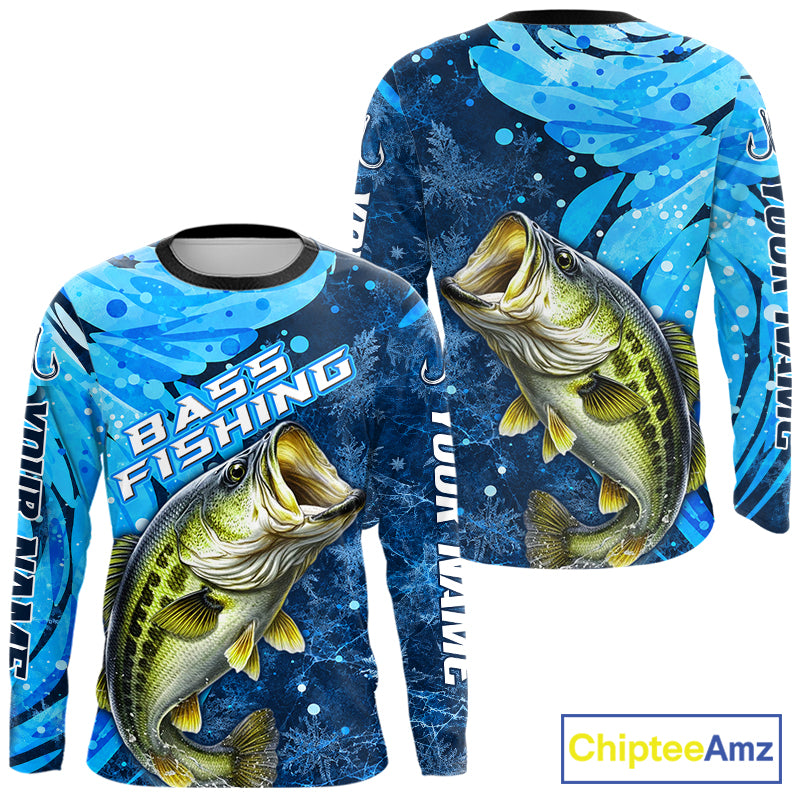 Bass Fishing Shirt For Men, Ice Fishing Shirt, Largemouth Bass Long Sleeve Fishing Gift NHT1388