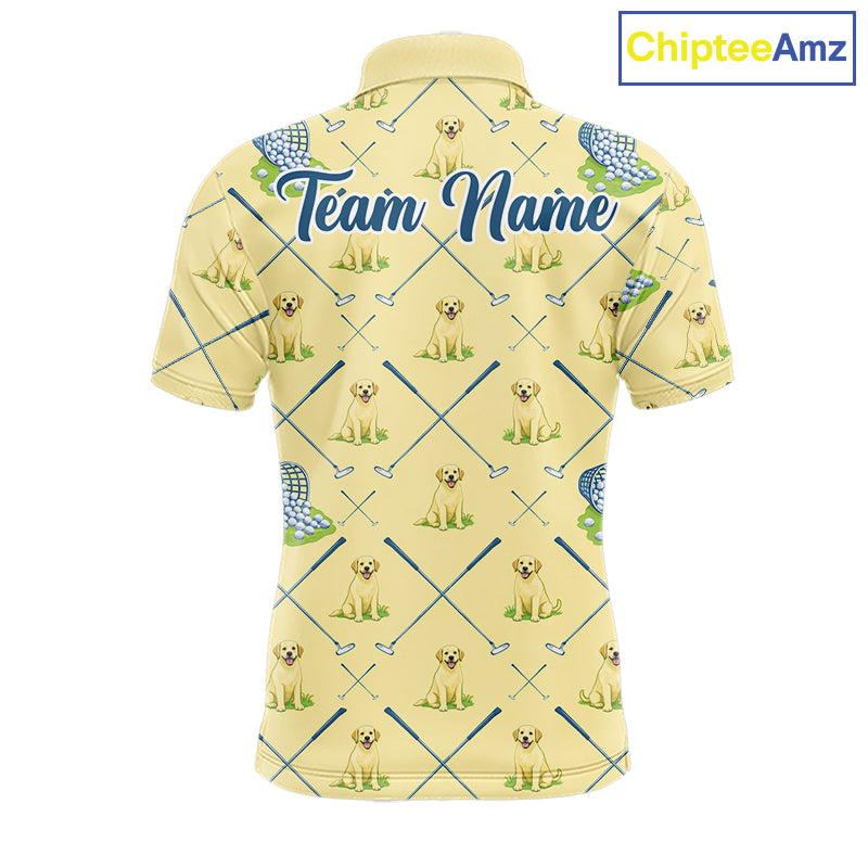 Funny Yellow Labrador Golf Polo Shirt For Team, Men’S Polo Shirt For Golf Lovers NHT564