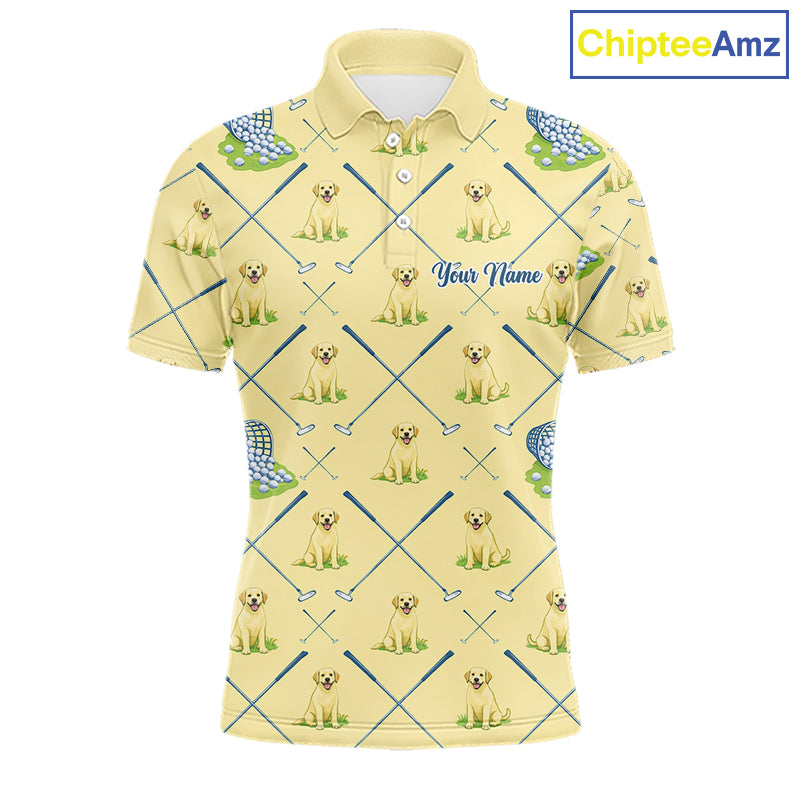 Funny Yellow Labrador Golf Polo Shirt For Team, Men’S Polo Shirt For Golf Lovers NHT564