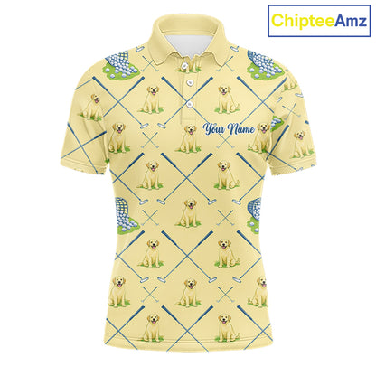 Funny Yellow Labrador Golf Polo Shirt For Team, Men’S Polo Shirt For Golf Lovers NHT564