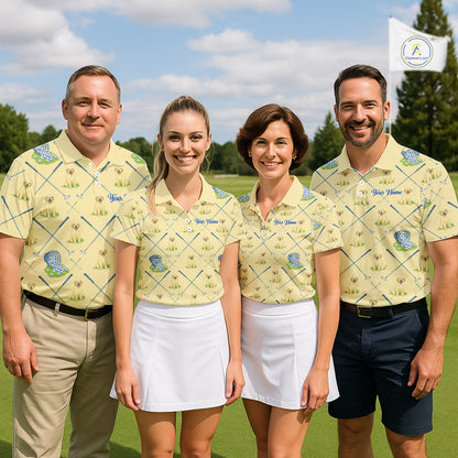 Funny Yellow Labrador Golf Polo Shirt For Team, Men’S Polo Shirt For Golf Lovers NHT564