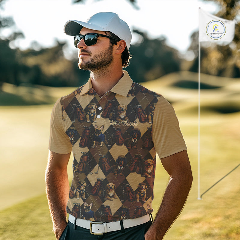 Funny Dog Pattern Golf Polo Shirt For Team, Best Golf Dog Custom Pet For Golf Lovers NHT566