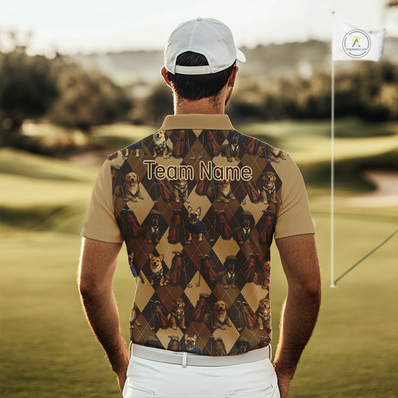 Funny Dog Pattern Golf Polo Shirt For Team, Best Golf Dog Custom Pet For Golf Lovers NHT566