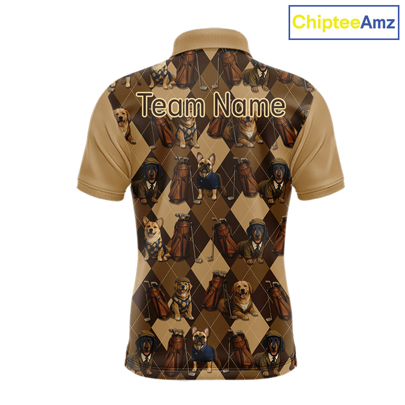Funny Dog Pattern Golf Polo Shirt For Team, Best Golf Dog Custom Pet For Golf Lovers NHT566