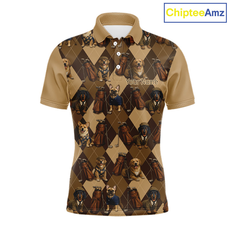 Funny Dog Pattern Golf Polo Shirt For Team, Best Golf Dog Custom Pet For Golf Lovers NHT566