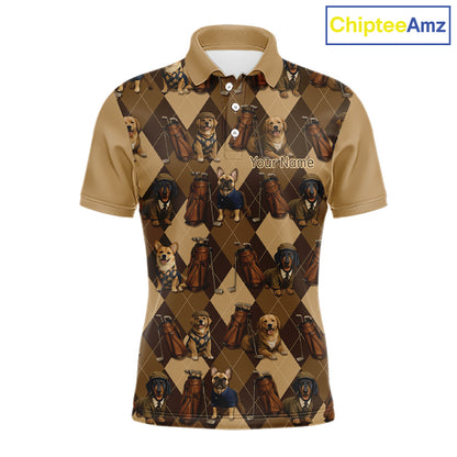 Funny Dog Pattern Golf Polo Shirt For Team, Best Golf Dog Custom Pet For Golf Lovers NHT566