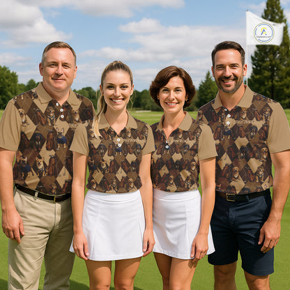 Funny Dog Pattern Golf Polo Shirt For Team, Best Golf Dog Custom Pet For Golf Lovers NHT566