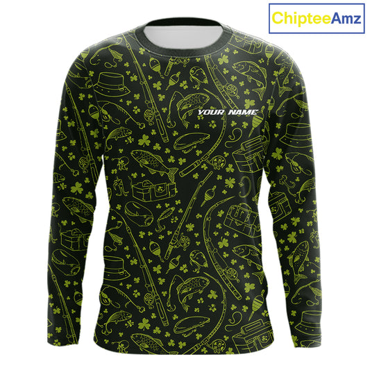 Fishing Shirt Long Sleeve, Patrick Day Fishing Jersey Personalized Name, Team Name NHT426