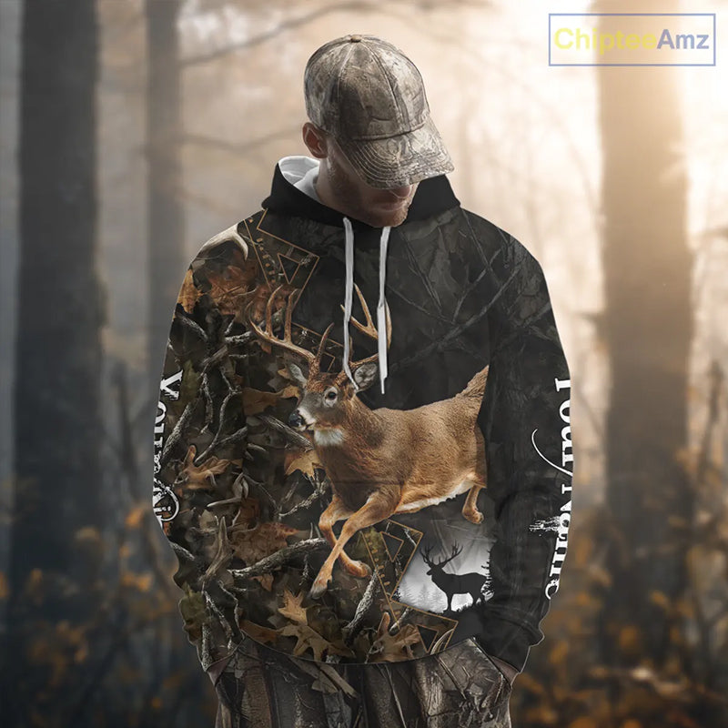 Customized Name Whitetail Deer Hunting Jump Shirt, Gift for Hunters – NHT315