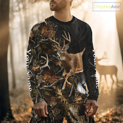Customized Name Whitetail Deer Hunting Jump Shirt, Gift for Hunters – NHT315