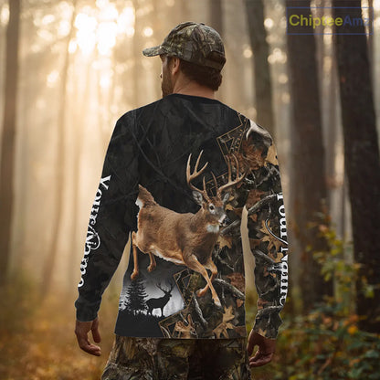Customized Name Whitetail Deer Hunting Jump Shirt, Gift for Hunters – NHT315